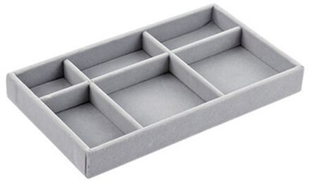 Grijs Stapelbaar Fluwelen Sieraden Trays Organisator Opslag Display Trays Voor Lade Earring Ketting Armband Organiseren Opbergdoos