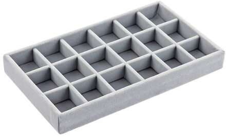 Grijs Stapelbaar Fluwelen Sieraden Trays Organisator Opslag Display Trays Voor Lade Earring Ketting Armband Organiseren Opbergdoos