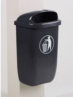 Grijze City-afvalbak – 50 Liter, Hdpe Kunststof