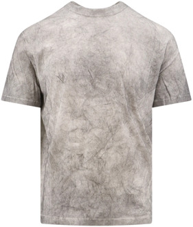 Grijze Crew-neck T-shirt met Logo Patch Ten C , Gray , Heren - Xl,L,M,S