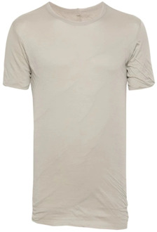 Grijze Dubbellaagse Katoenen T-shirt Rick Owens , Gray , Heren - Xl,L,S