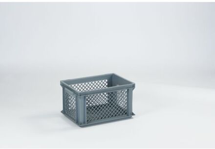 Grijze Engels Fietskrat – 21 Liter, Geperforeerd Met Handgrepen