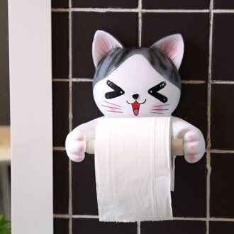 Grijze Hond Toiletrolhouder Wc Hygiëne Hars Lade Gratis Punch Hand Tissue Doos Huishoudelijke Papieren Handdoek Houder Reel Spool apparaat 3