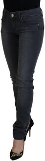 Grijze Katoenen Skinny Lage Taille Dames Casual Denim Dames Jeans Grijs - 26 (Taille)