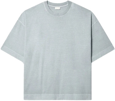 Grijze Katoenen T-shirt met Oversized Pasvorm Dries Van Noten , Gray , Heren
