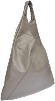 Grijze Leren Tas Grijs - One Size