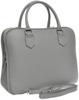 Grijze Leren Tas Grijs - One Size