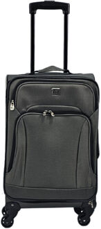 Grijze lichtgewicht reiskoffers met 4 wielen, zachte tassen, koffers Grijs - S