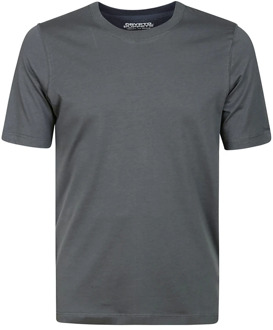 Grijze Lyocell Half-Sleeved T-Shirt Majestic Filatures , Gray , Heren - Xl,L,M,S