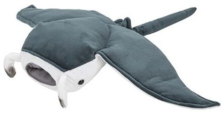 Grijze mantaroggen knuffels 53 cm knuffeldieren - Knuffel zeedieren Grijs