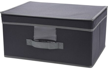 Grijze opbergdoos/opbergbox met vaste deksel 39 cm