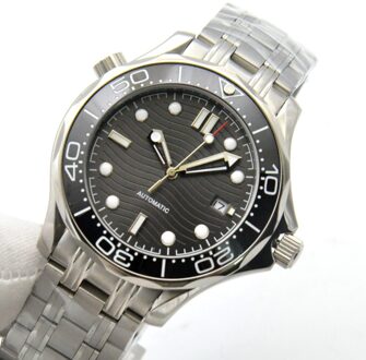 Grijze Oppervlak Steriele Wijzerplaat Hippocampus 300 Serie Automatische Mechanische Horloge Heren Horloge Stalen Band