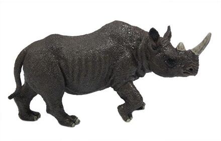 Grijze plastic neushoorn 12 cm Grijs