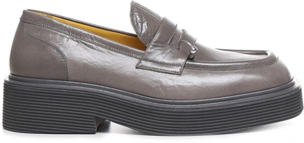 Grijze platte schoenen met metalen piercing detail Marni , Gray , Heren - 40 EU