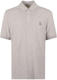 Grijze Polo Shirt Brunello Cucinelli , Gray , Heren - 2Xl,Xl,L