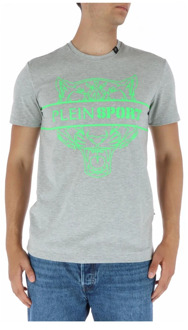 Grijze Print Ronde Hals T-shirt Plein Sport , Gray , Heren - Xl,L,M,S