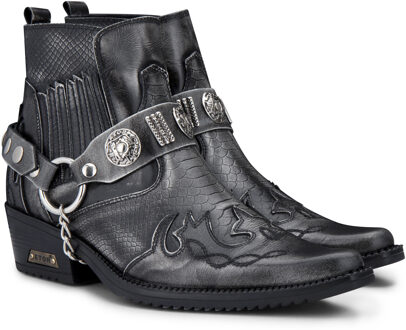 Grijze slangenhuid Winklepicker cowboy lederen enkellaarzen voor heren Grijs - EU 44
