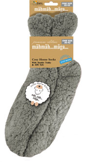 Grijze slofsokken/huissokken/bedsokken voor dames - 35/42