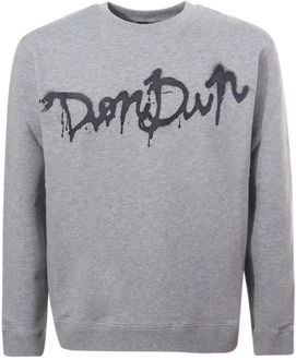 Grijze Sweatshirt met Logo Print Dondup , Gray , Heren - 2Xl,Xl,L