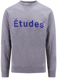 Grijze Sweatshirt met Logo Print Études , Gray , Heren - Xl,L