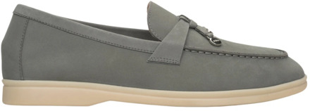 Grijze Tassel Loafers voor dames gemaakt van Nubuck Er00114611 Estro , Gray , Dames - 41 Eu,39 Eu,37 Eu,38 Eu,40 Eu,36 EU