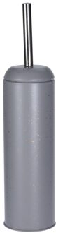 Grijze wc-borstel houder met gouden spikkels 40 cm - Toiletborstels Grijs