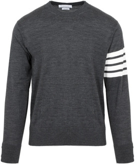 Grijze Wol 4-Bar Sweater Thom Browne , Gray , Heren - 2Xl,Xl,L