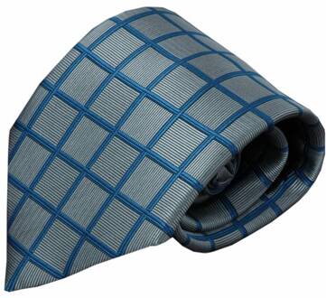 Grijze zijden stropdas Enego 01 blauw