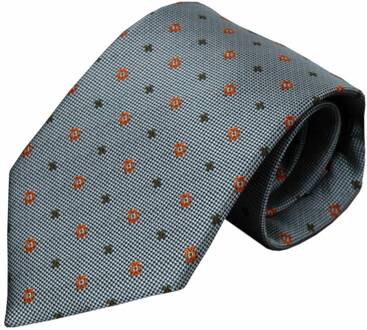 Grijze zijden stropdas Valda 01 groen