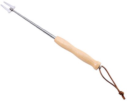 Grill Bar Intrekbare Robuuste Houten Rvs Barbecue Vork Geschikt Voor Bbq Dog Telescopische Vork Kind Veiligheid Roosteren