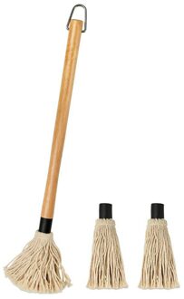 Grill Borstel Bbq Borstel Basting Mop Professionele Saus Marinade Mop Reinigingsborstel Met 2 Vervanging Heads Voor Koken Roosteren 01