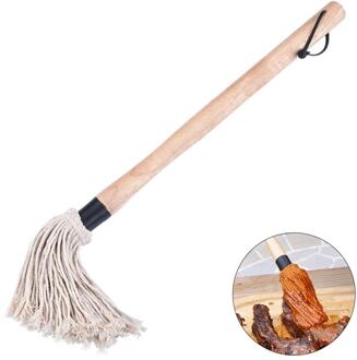 Grill Insmeerborstel Bbq Mop Borstel Professionele Barbecue Borstel Mop Stijl Katoen Fiber Hoofd En Natuurlijke Hardhout Handvat