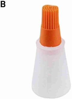 Grill Olie Borstels Siliconen Olie Fles Met Borstel Draagbare Barbecue Pannenkoek Tool Temperaturen Bakken Voor Huishoudelijke P4M4 oranje