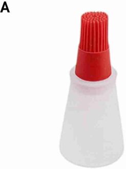 Grill Olie Borstels Siliconen Olie Fles Met Borstel Draagbare Barbecue Pannenkoek Tool Temperaturen Bakken Voor Huishoudelijke P4M4 rood