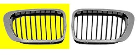 GRILL RECHTS COUPE tot 3/'03 (lamellen ZWART, lijst chroom)