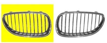 GRILL RECHTS (lamellen ZWART, lijst chroom)