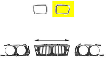 GRILLLIJST CHROOM LINKS (voor V8)