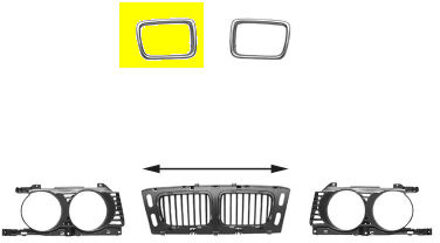 GRILLLIJST CHROOM RECHTS (voor V8)