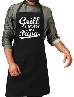 Grillmaster papa kado bbq/keuken schort zwart voor heren - Feestschorten