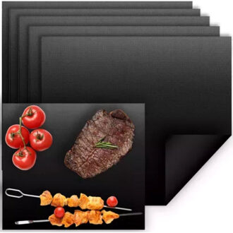 Grillmat set - 5x - antiaanbak - 33 x 40 cm - grill en oven