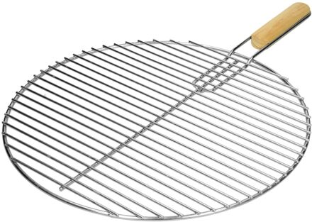 Grillrooster roestvrij staal rond 44,5cm met handvat Zilverkleurig