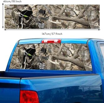 Grim Reaper Voor Truck Jeep Suv Pickup 3D Achterruit Decal Sticker Decor Achter Voorruit Poster 57.9X18.1 inch