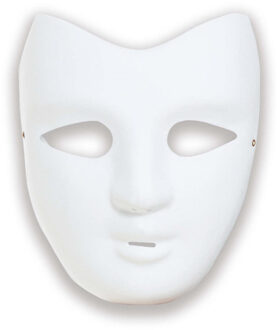 Grimeer masker DIY - wit - van kunststof - met elastiekje - volwassenen