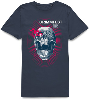 Grimmfest 2022 Skull Unisex T-Shirt - Navy - L Blauw