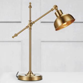 Grimstad tafellamp, antiek messing, ijzer, hoogte 56cm