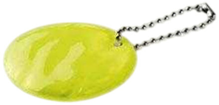 Grin ronde reflecterende sleutelhanger Geel - One size