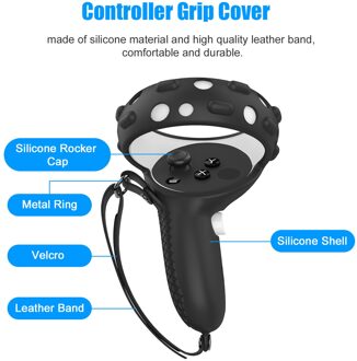 Grip Cover Voor Oculus Quest 2 Vr Controller Handvat Case Siliconen Volledige Beschermhoes Met Knuckle Band Voor Oculus Quest2 vr