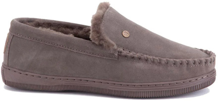 Grizzly Suede Heren Pantoffels - Pebble - Maat 41