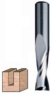 Groeffrees VHM 8x22x70mm, Spiraalvorm 2-snijkanten kolf 8mm - 7910028 - 7910028