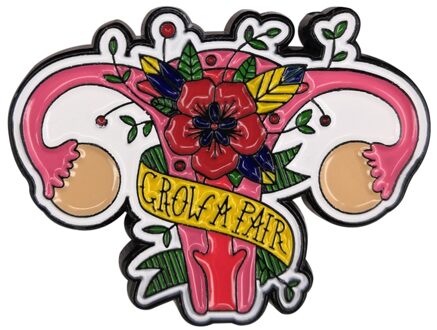 Groeien Een Paar Eierstokken Emaille Pin Vrouwen Baarmoeder Feministische Badge Broche